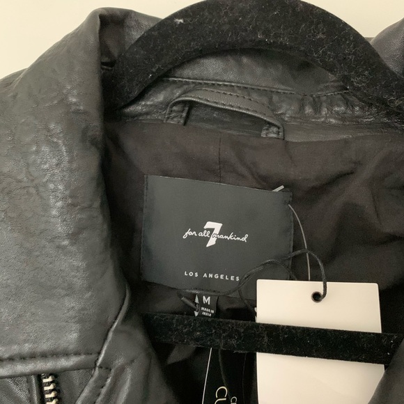 7 for all mankind leather moto jacket - Picture 3 of 7